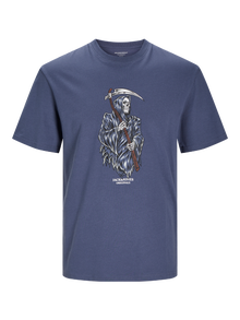 Jack & Jones Gedruckt Rundhals T-shirt -Nightshadow Blue - 12262491
