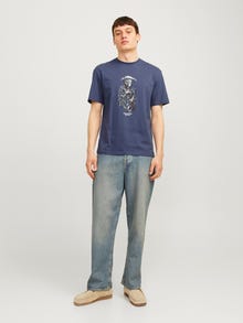 Jack & Jones Gedrukt Ronde hals T-shirt -Nightshadow Blue - 12262491