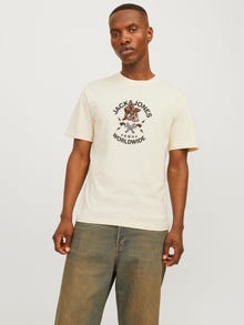 Jack & Jones Bedrukt Ronde hals T-shirt -Buttercream - 12262491