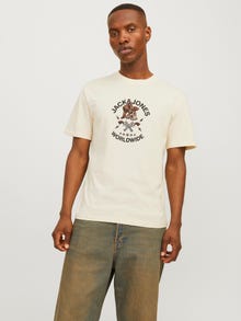 Jack & Jones Gedruckt Rundhals T-shirt -Buttercream - 12262491