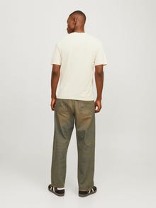 Jack & Jones Trükitud Ümmargune kaelus T-särk -Buttercream - 12262491