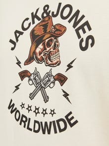 Jack & Jones Trykk O-hals T-skjorte -Buttercream - 12262491