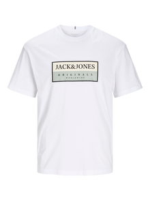Jack & Jones Gedrukt Ronde hals T-shirt -Bright White - 12262492