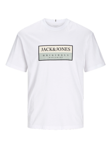 Jack & Jones Spausdintas raštas Apskritas kaklas Marškinėliai -Bright White - 12262492