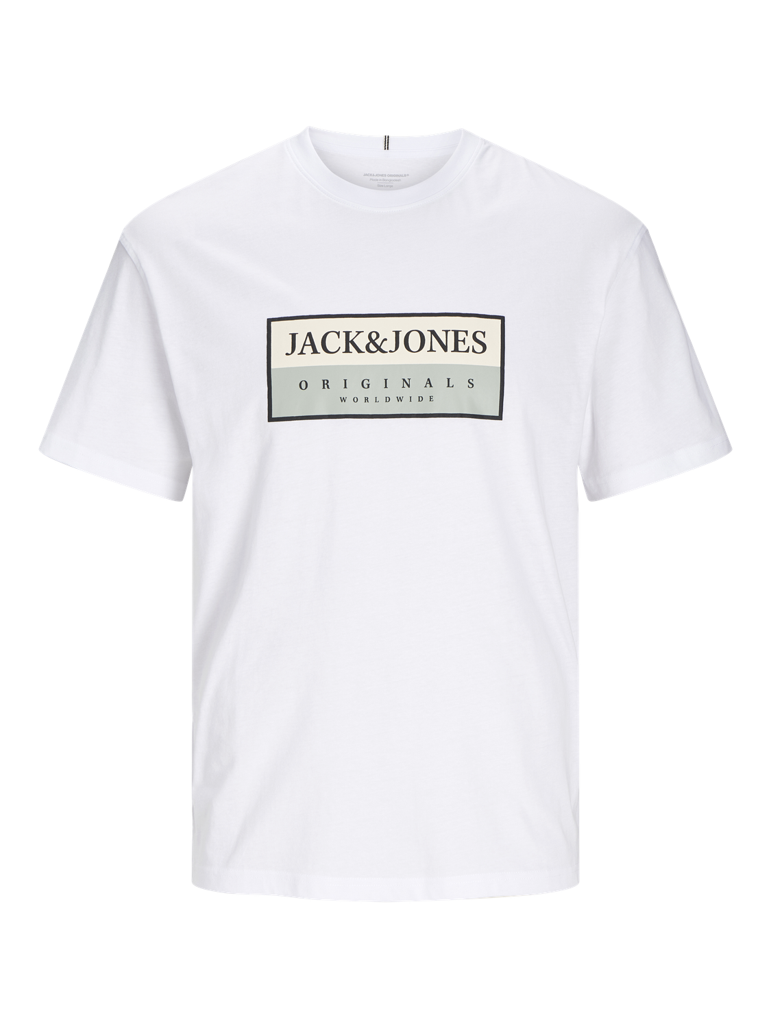 Jack & Jones Trükitud Ümmargune kaelus T-särk -Bright White - 12262492
