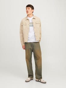 Jack & Jones Spausdintas raštas Apskritas kaklas Marškinėliai -Bright White - 12262492