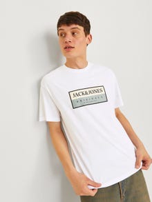 Jack & Jones Tryck Rundringning T-shirt -Bright White - 12262492