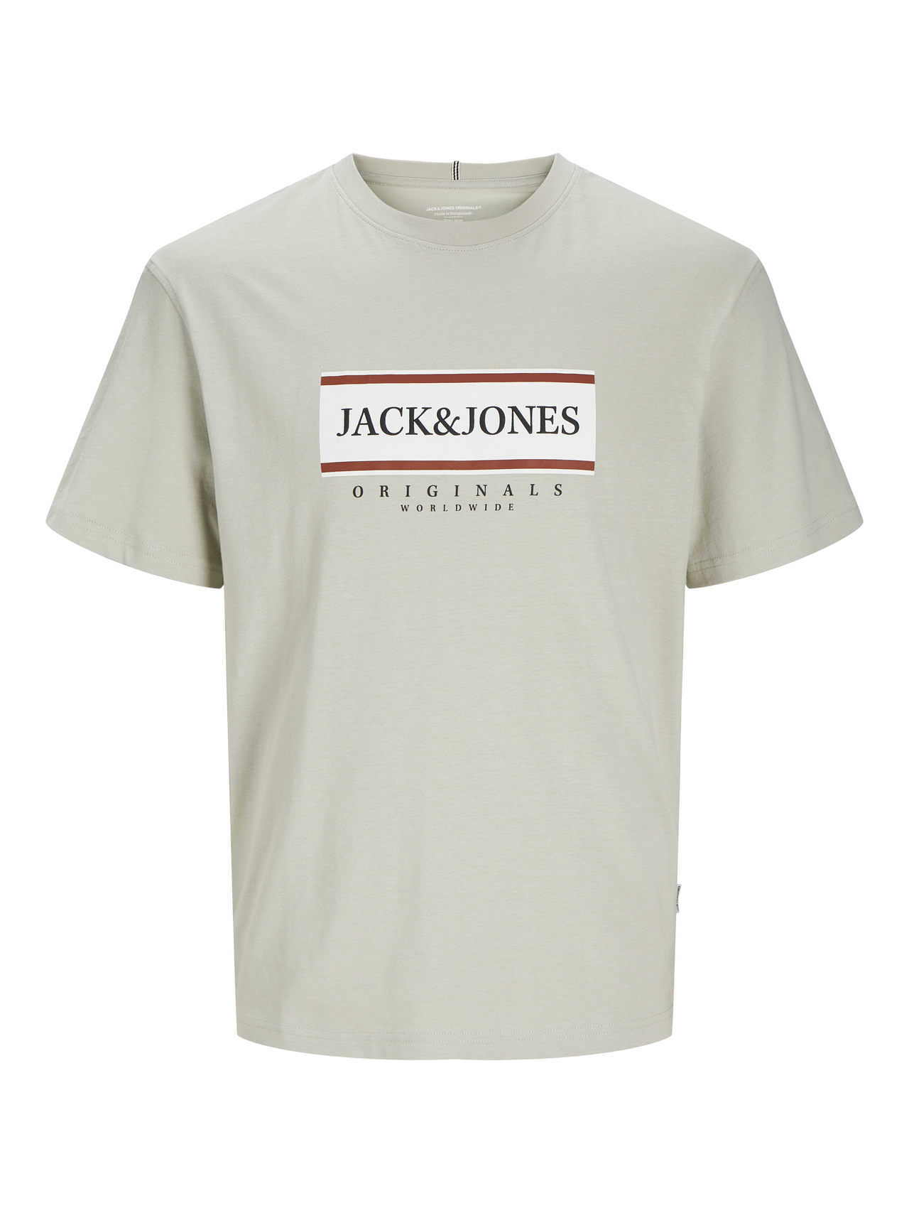 Jack & Jones Spausdintas raštas Apskritas kaklas Marškinėliai -Mineral Gray - 12262492