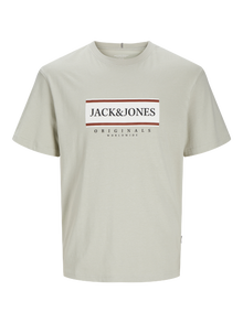 Jack & Jones Trükitud Ümmargune kaelus T-särk -Mineral Gray - 12262492
