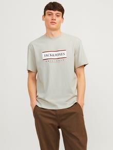 Jack & Jones Bedrukt Ronde hals T-shirt -Mineral Gray - 12262492