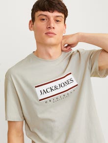 Jack & Jones Bedrukt Ronde hals T-shirt -Mineral Gray - 12262492