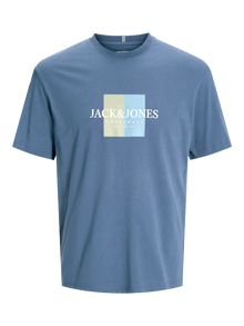 Jack & Jones Printed Crew neck T-shirt -Nightshadow Blue - 12262492