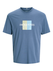 Jack & Jones Spausdintas raštas Apskritas kaklas Marškinėliai -Nightshadow Blue - 12262492