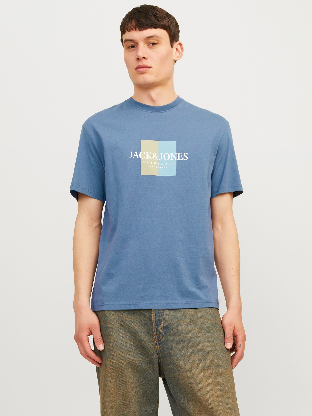 Jack & Jones Gedrukt Ronde hals T-shirt -Nightshadow Blue - 12262492