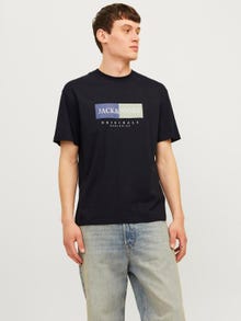 Jack & Jones Bedrukt Ronde hals T-shirt -Black - 12262492