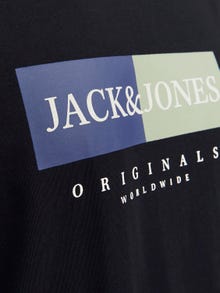 Jack & Jones Spausdintas raštas Apskritas kaklas Marškinėliai -Black - 12262492