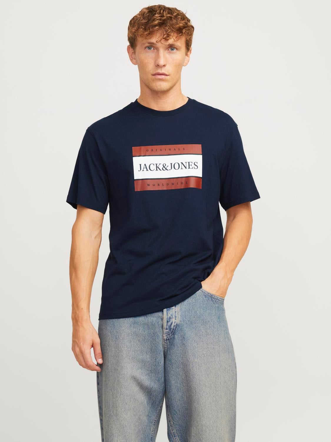 Gedruckt Rundhalsausschnitt T-shirt