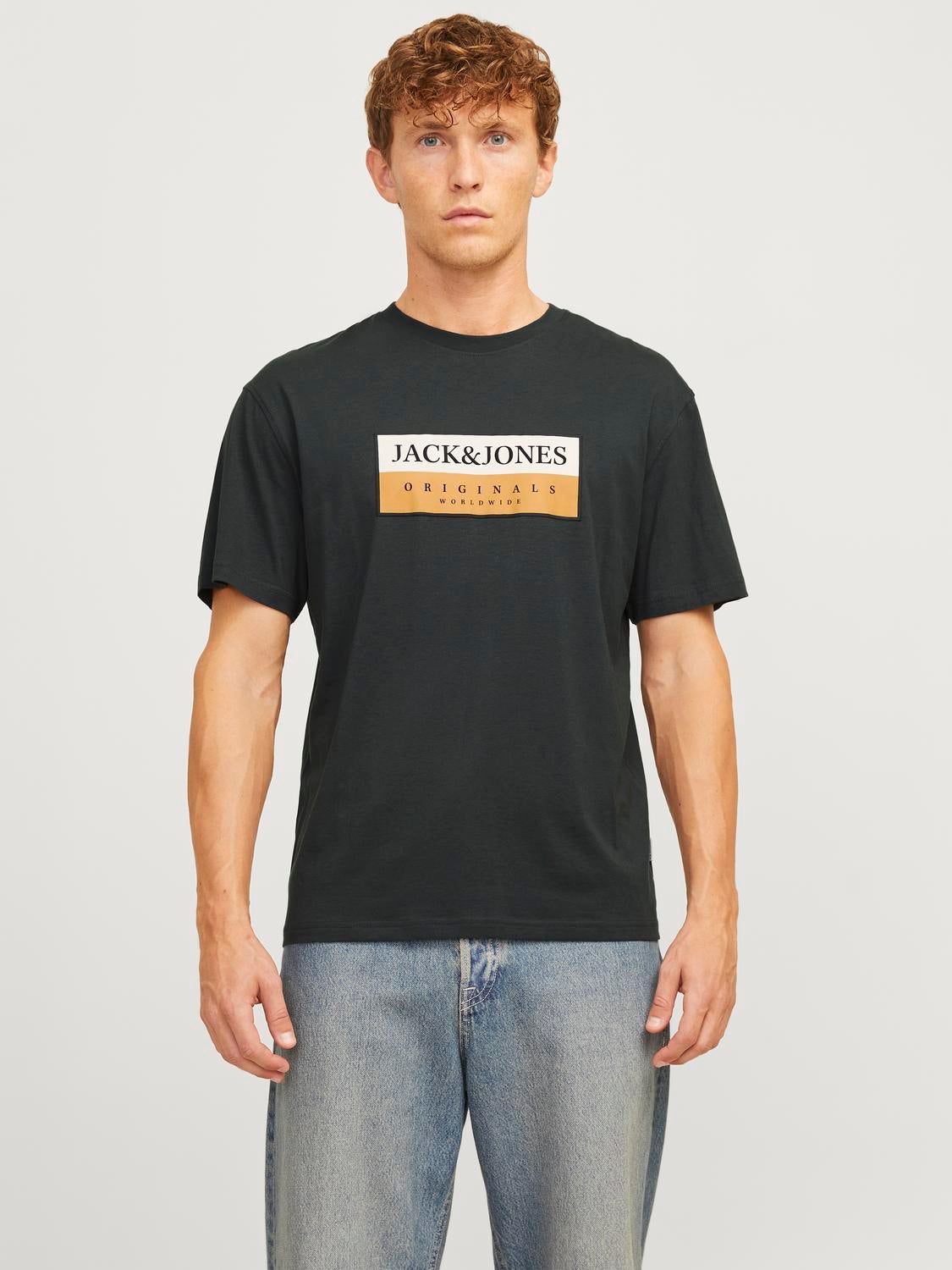 Gedruckt Rundhalsausschnitt T-shirt