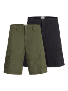 Jack & Jones 2er-pack Loose Fit Cargo Shorts -Black - 12262493