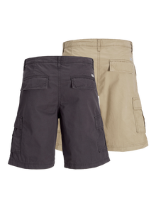 Jack & Jones 2er-pack Loose Fit Cargo Shorts -Crockery - 12262493