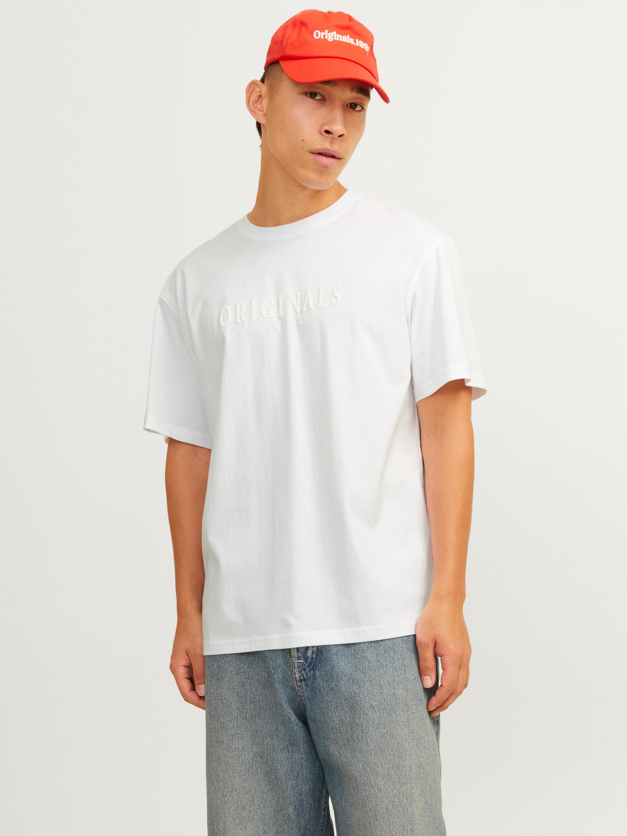 Jack & Jones Printed Crew neck T-shirt -Bright White - 12262494