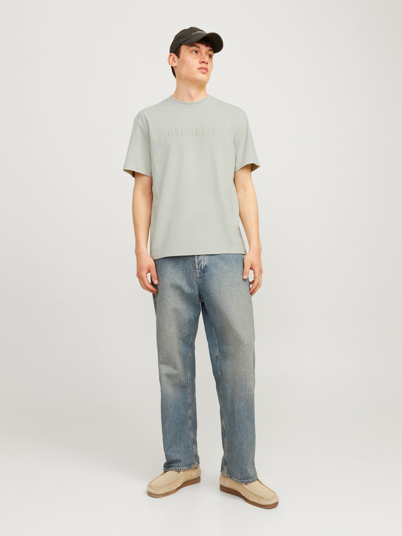 Jack & Jones Gedruckt Rundhals T-shirt -Mineral Gray - 12262494