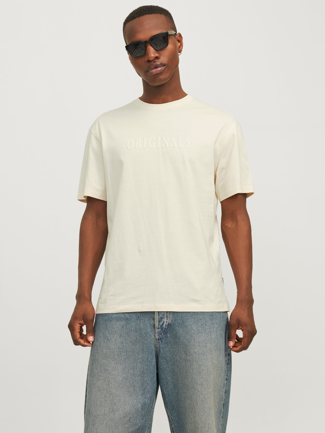 Jack & Jones T-shirt Imprimé Col rond -Antique White - 12262494