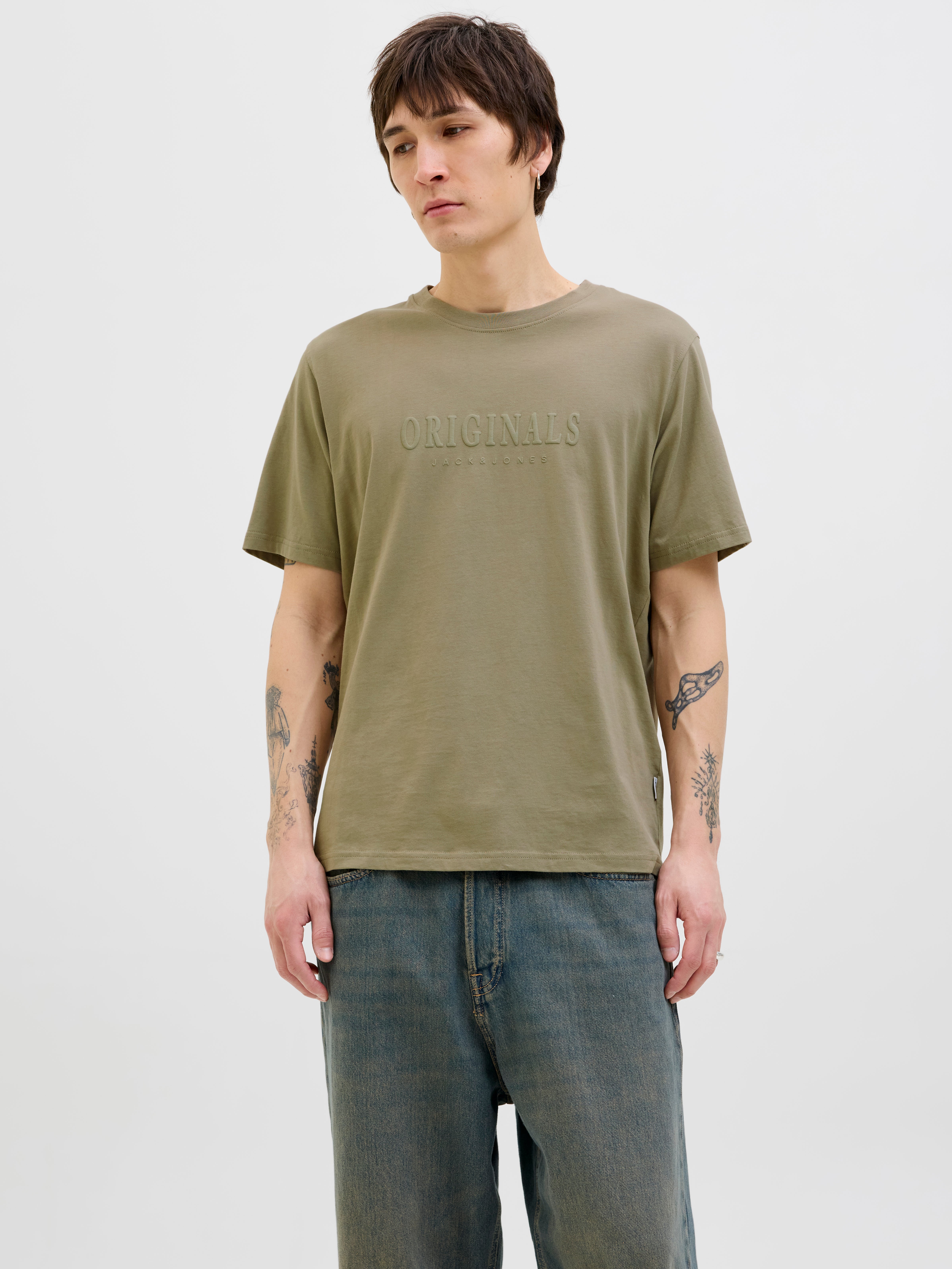 Gedruckt Rundhalsausschnitt T-shirt