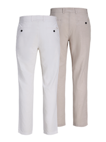 Jack & Jones 2-pak Krój carrot Spodnie chino -Bright White - 12262500
