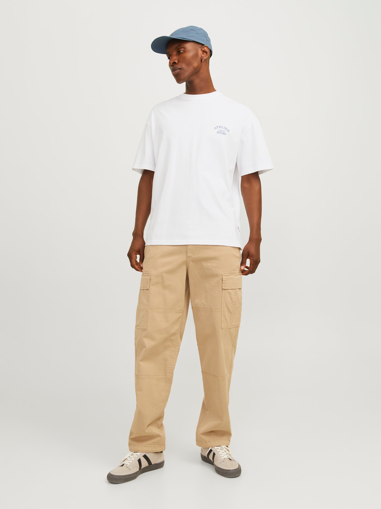 Jack & Jones Spausdintas raštas Apskritas kaklas Marškinėliai -Bright White - 12262501