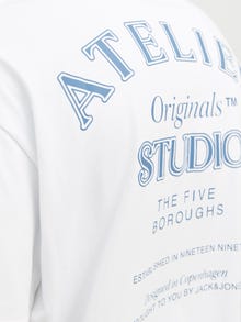 Jack & Jones Printed Crew neck T-shirt -Bright White - 12262501
