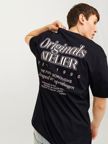 Jack & Jones Bedrukt Ronde hals T-shirt -Black - 12262501
