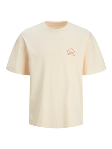 Jack & Jones Bedrukt Ronde hals T-shirt -Buttercream - 12262501