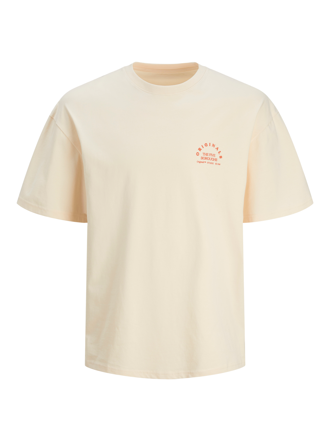 Jack & Jones Printed Crew neck T-shirt -Buttercream - 12262501