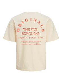 Jack & Jones Gedrukt Ronde hals T-shirt -Buttercream - 12262501