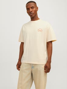 Jack & Jones T-shirt Estampar Decote Redondo -Buttercream - 12262501