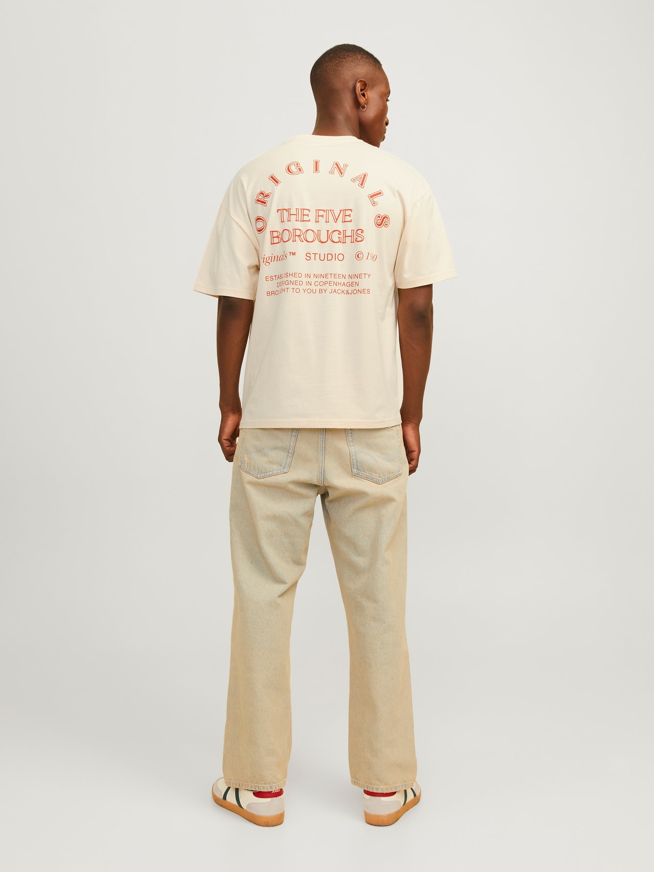 Jack & Jones T-shirt Estampar Decote Redondo -Buttercream - 12262501