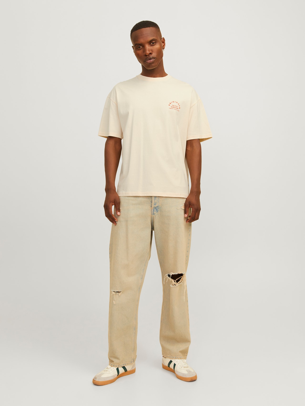 Jack & Jones Laza Környak Póló -Buttercream - 12262501