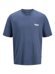 Jack & Jones Printet Crew neck T-shirt -Nightshadow Blue - 12262501