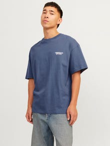 Jack & Jones Bedrukt Ronde hals T-shirt -Nightshadow Blue - 12262501