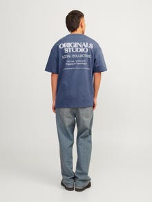 Jack & Jones Gedruckt Rundhals T-shirt -Nightshadow Blue - 12262501