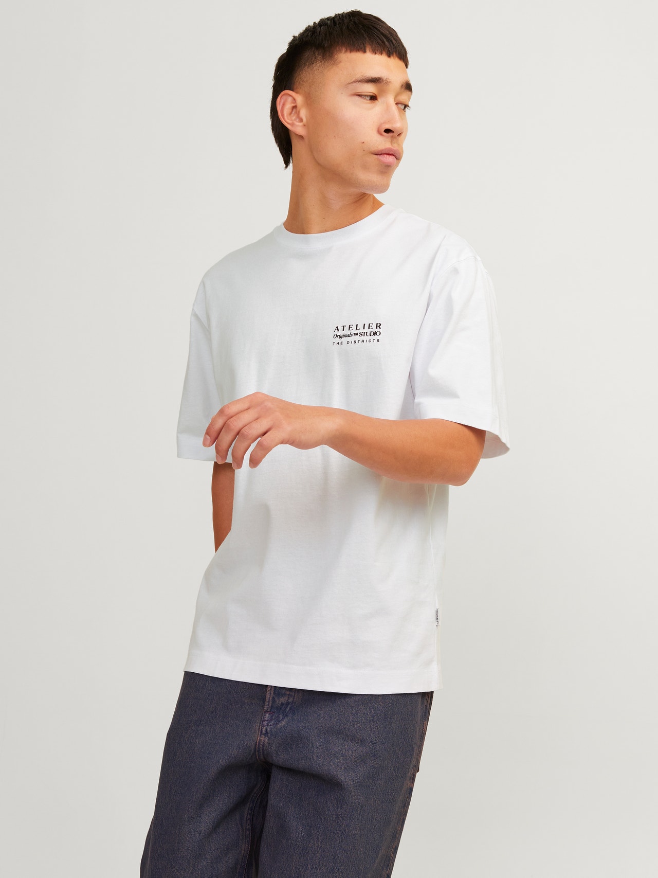 Jack & Jones Gedrukt Ronde hals T-shirt -Bright White - 12262503