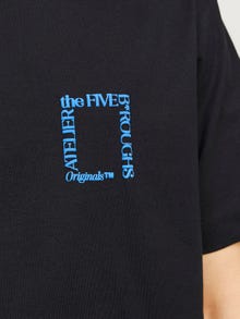 Jack & Jones Printed Crew neck T-shirt -Black - 12262503
