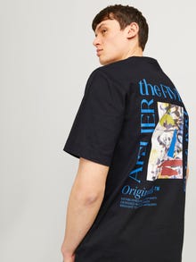 Jack & Jones Printed Crew neck T-shirt -Black - 12262503