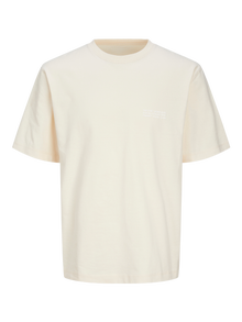 Jack & Jones Printed Crew neck T-shirt -Buttercream - 12262503