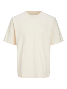 Jack & Jones T-shirt Imprimé Col rond -Buttercream - 12262503