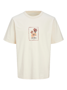 Jack & Jones Gedruckt Rundhals T-shirt -Buttercream - 12262506