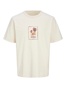 Jack & Jones T-shirt Imprimé Col rond -Buttercream - 12262506