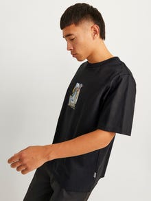 Jack & Jones Painettu Pyöreä pääntie T-paita -Black - 12262506