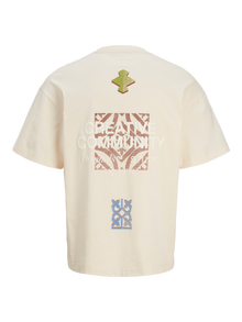 Jack & Jones Tryck T-shirt -Buttercream - 12262508